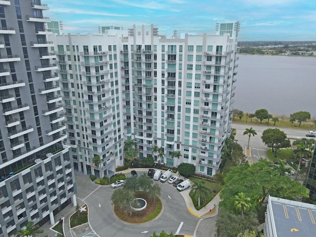 view of property with a water view