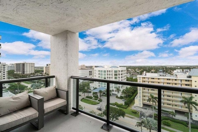 balcony featuring an outdoor living space