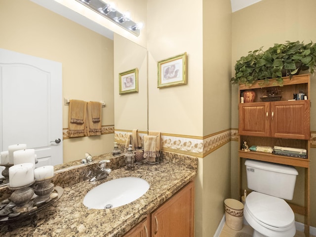 bathroom with toilet and vanity