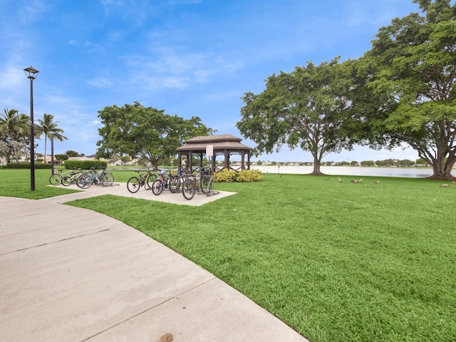 view of yard with a gazebo