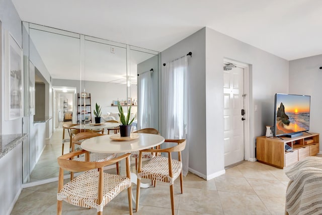 view of tiled dining area