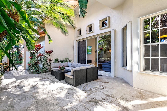 view of patio featuring an outdoor hangout area