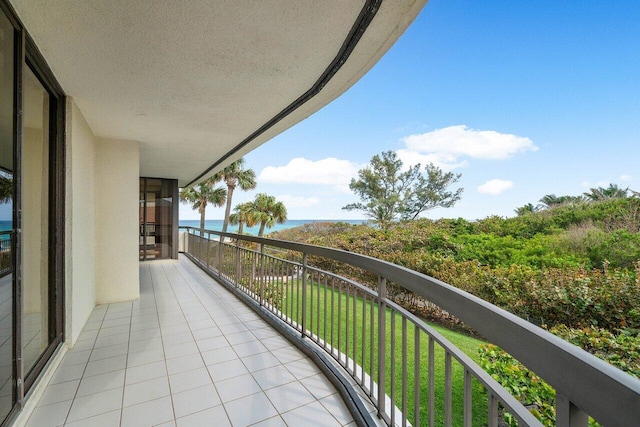 balcony with a water view