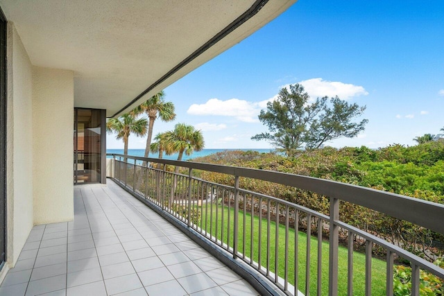 balcony with a water view