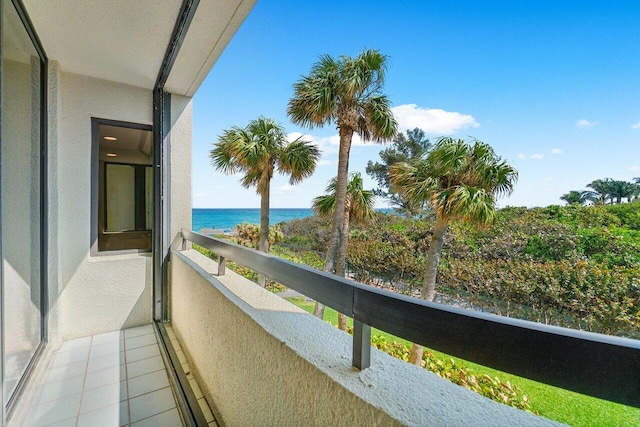 balcony with a water view