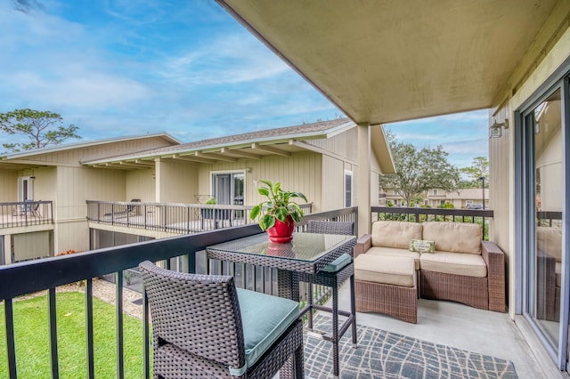 balcony with outdoor lounge area