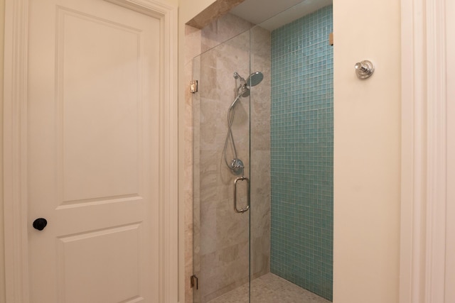 bathroom featuring walk in shower