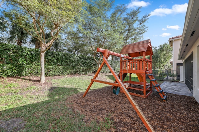 view of jungle gym