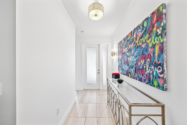 interior space with light tile patterned floors