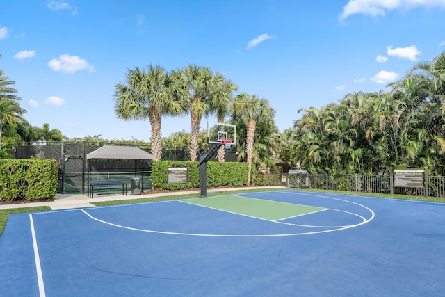 view of basketball court with tennis court