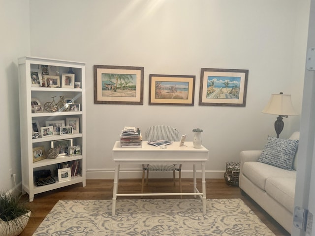 3289 Wymberly Dr, Jupiter, FL 33458 - home office with wood finished floors and baseboards