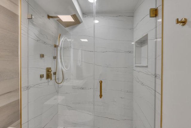 bathroom featuring walk in shower