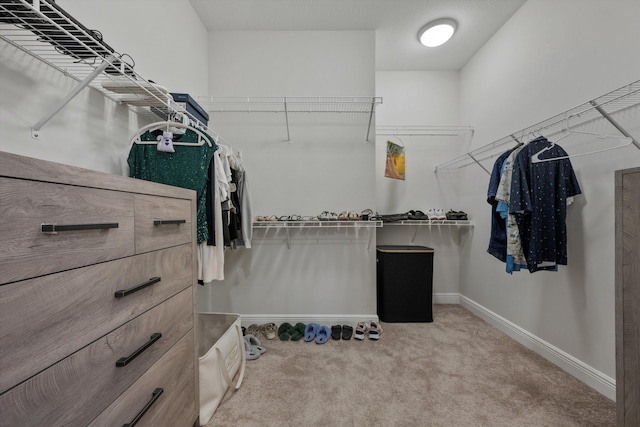 spacious closet with carpet flooring