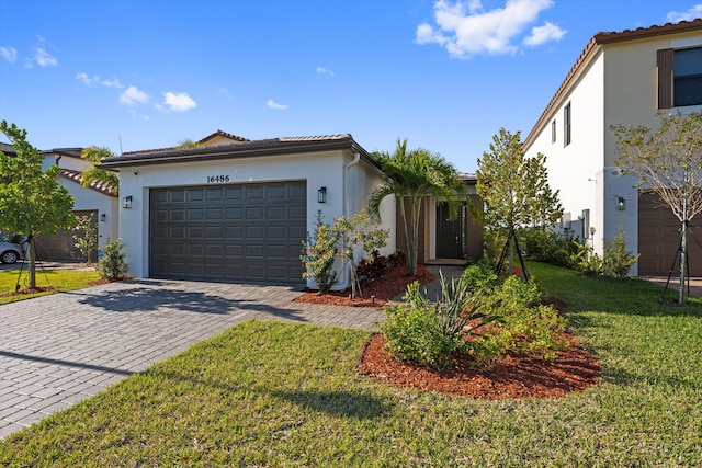 view of front of home with a front yard