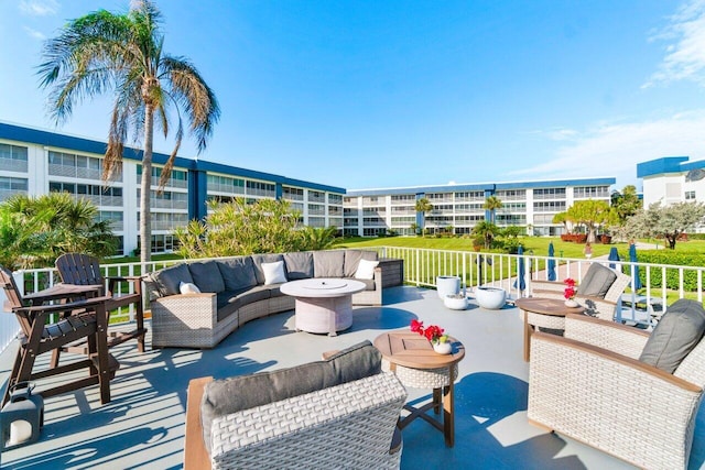 view of patio / terrace with an outdoor hangout area