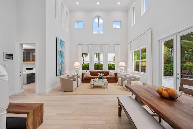 sunroom featuring french doors