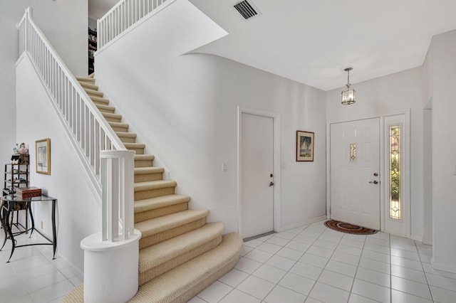 view of tiled foyer