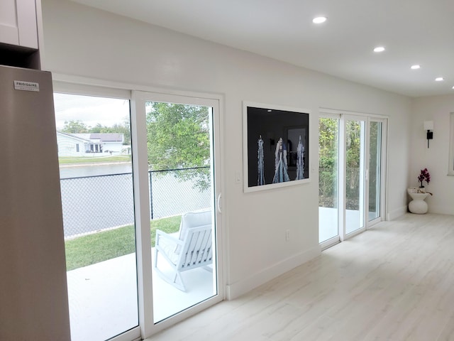 entryway featuring light hardwood / wood-style flooring