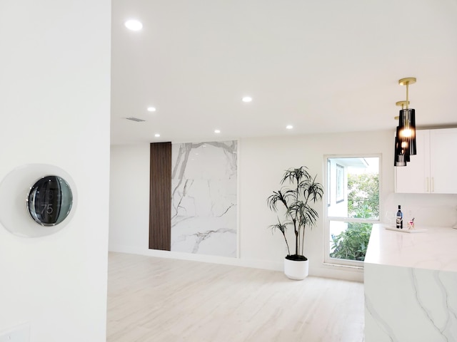 interior space featuring light wood-type flooring