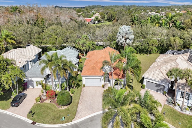 aerial view featuring a residential view