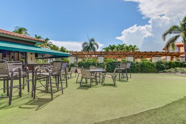 view of patio with a pergola