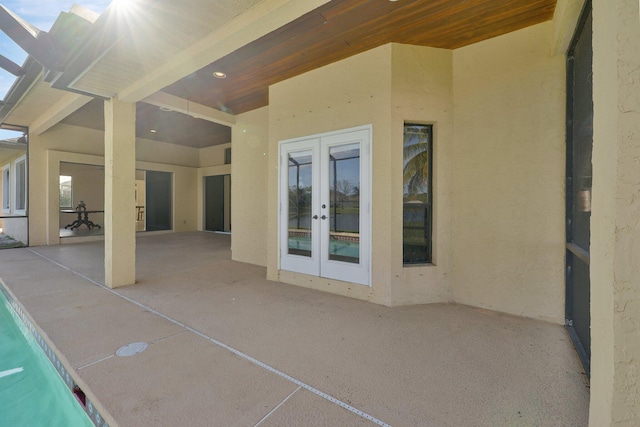 view of patio / terrace featuring french doors