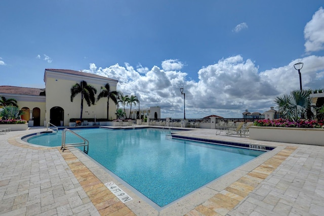 view of pool featuring a patio