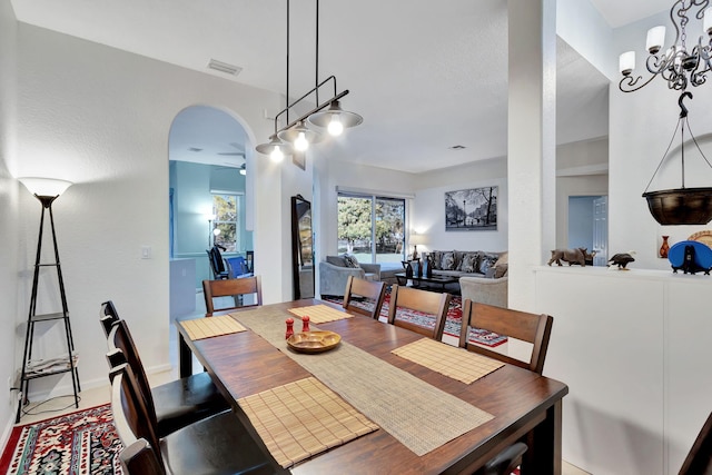 dining room featuring an inviting chandelier