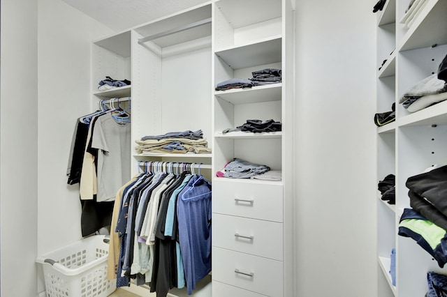 view of walk in closet