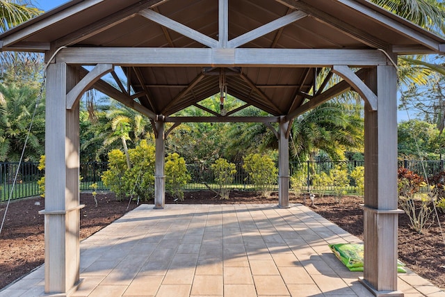 view of patio with a gazebo