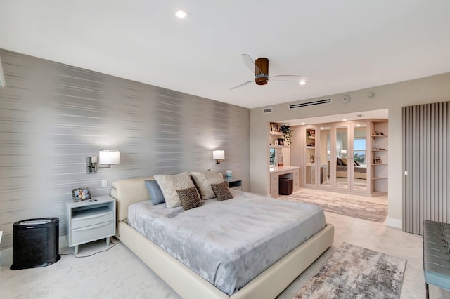 bedroom with ceiling fan