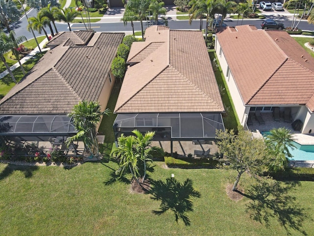 bird's eye view with a residential view