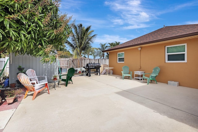 view of patio with area for grilling