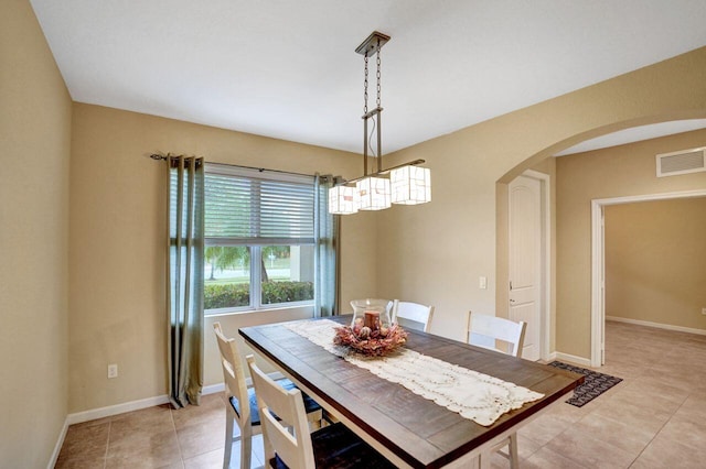 view of tiled dining area