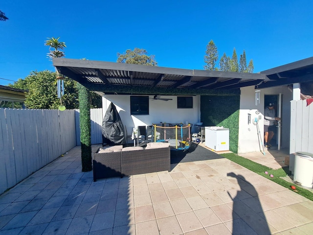 view of patio featuring an outdoor living space