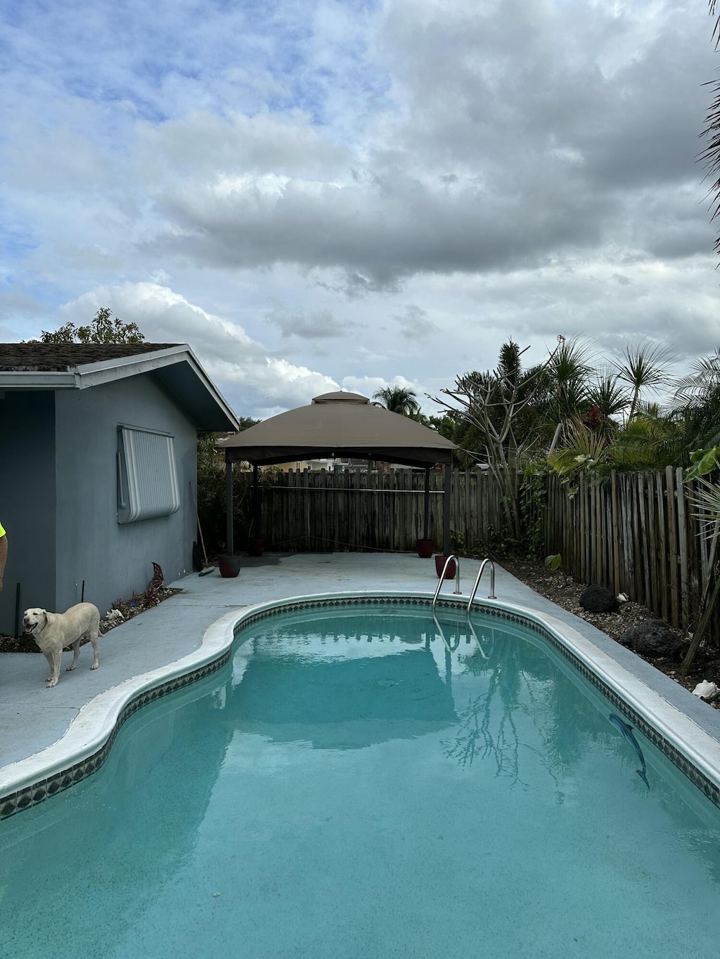 view of pool with a gazebo