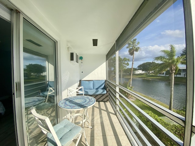 balcony with a water view