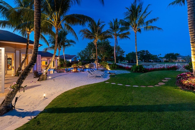 view of yard with a patio area