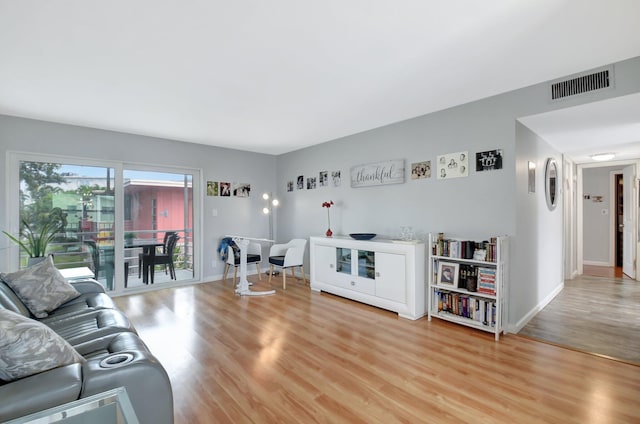 living room featuring wood-type flooring