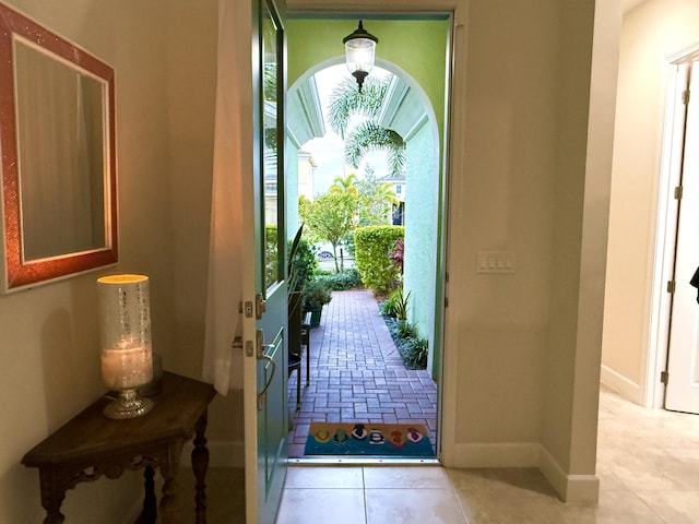 view of tiled foyer