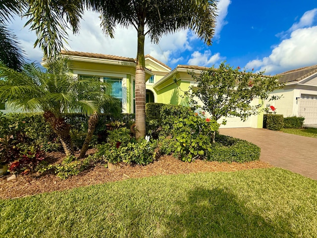 view of front facade with a front lawn