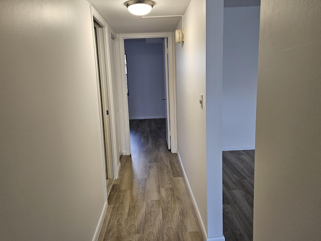 corridor featuring hardwood / wood-style flooring