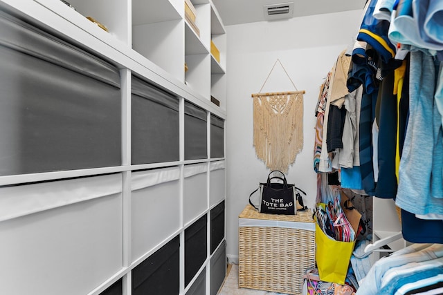 walk in closet featuring visible vents