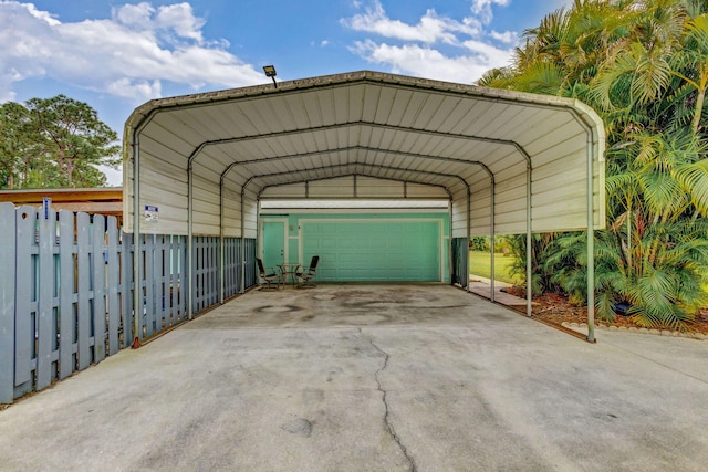 view of car parking featuring a carport