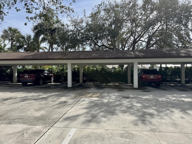 view of parking featuring a carport