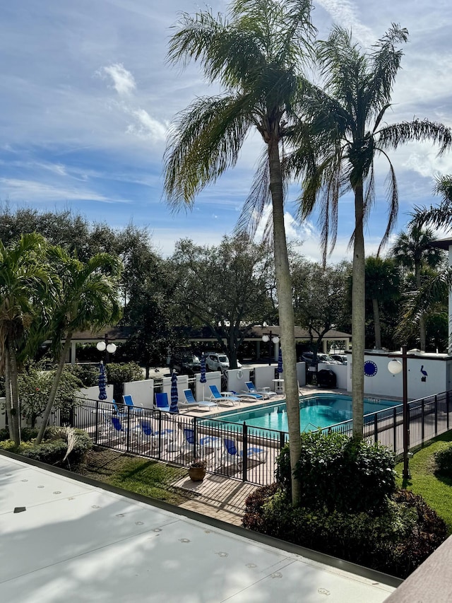 view of pool featuring a patio area