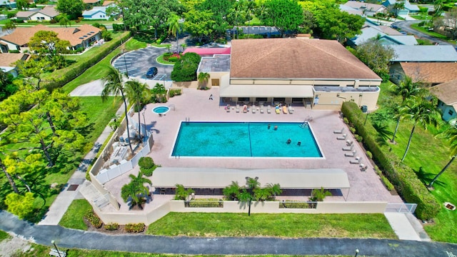 2430 NW 12th St, Delray Beach, FL 33445 - aerial perspective of suburban area featuring a pool area