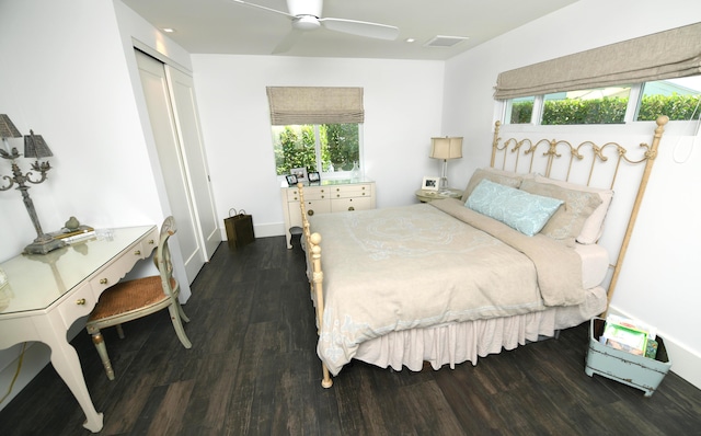 972 Marlin Dr, Jupiter, FL 33458 - bedroom with multiple windows, a closet, visible vents, and wood finished floors