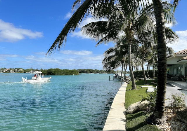 972 Marlin Dr, Jupiter, FL 33458 - water view featuring a boat dock