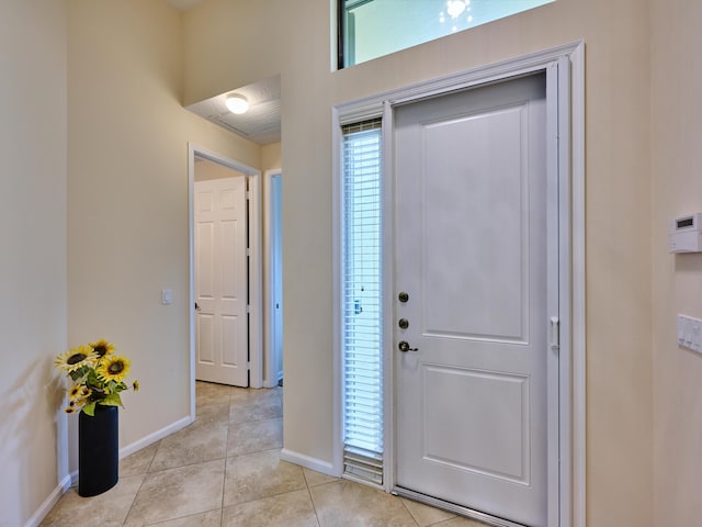 view of tiled entrance foyer